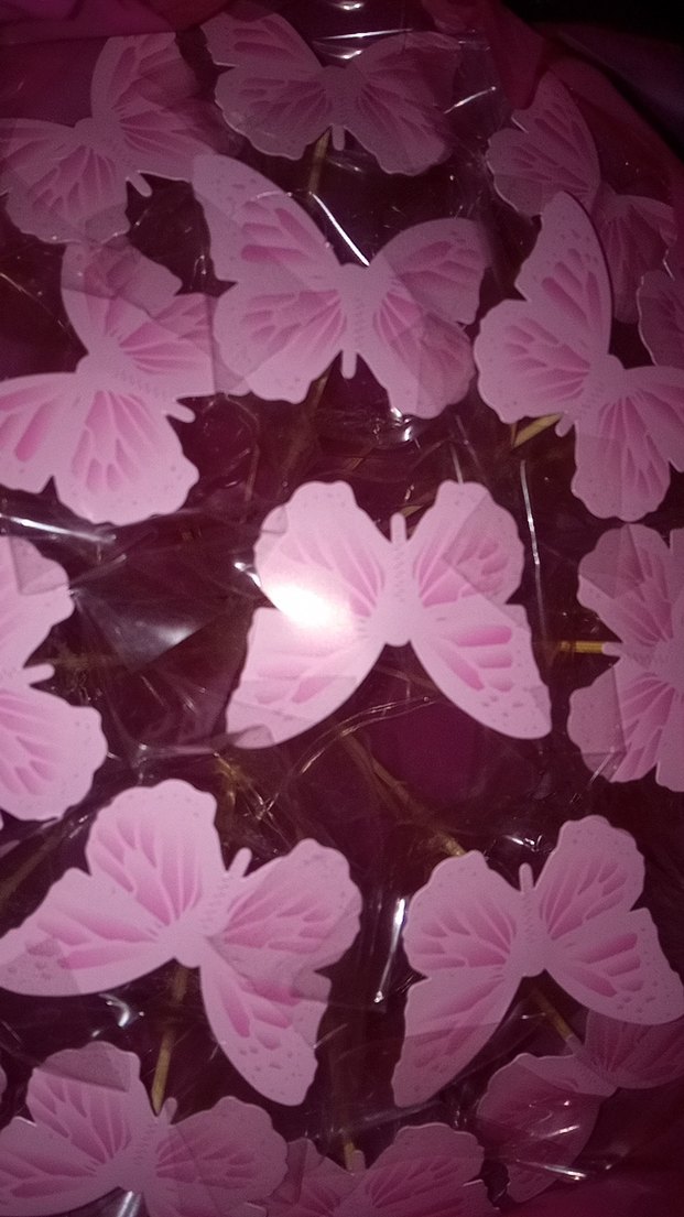 Pembe Kelebek özel çiçek buketi, LED'li - Görsel 2