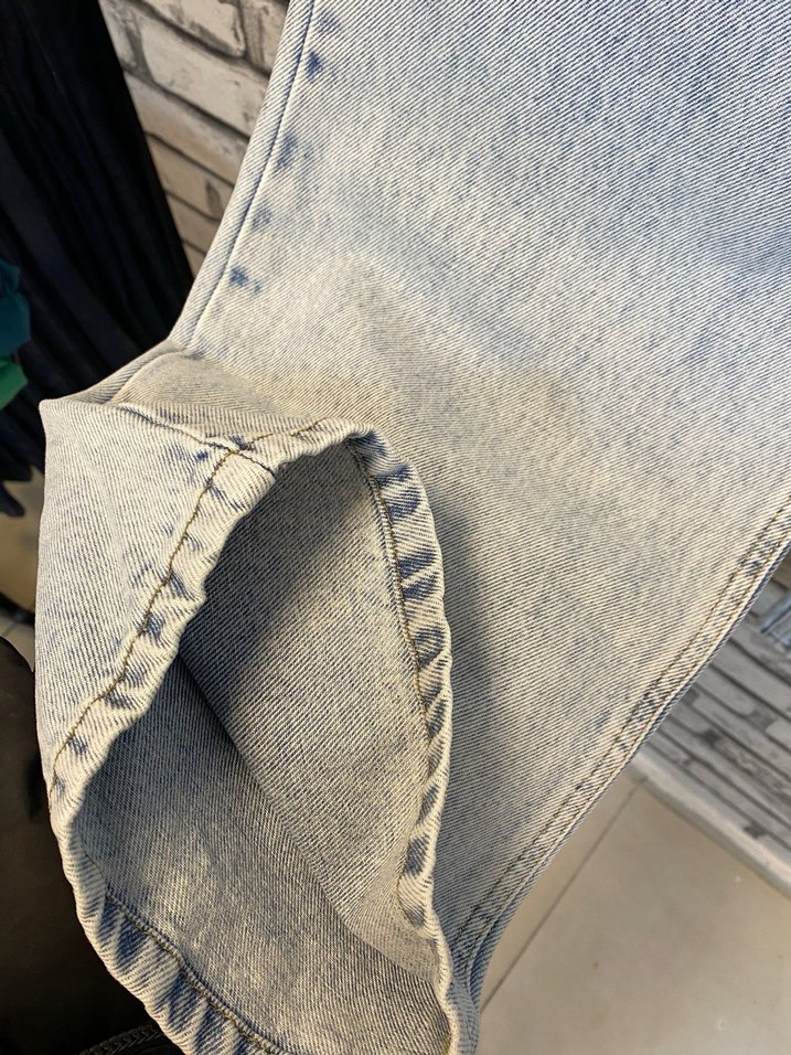 Geniş Kesim Bağlamalı Midi Kot Pantolon her bedeni mevcuttur - Görsel 3