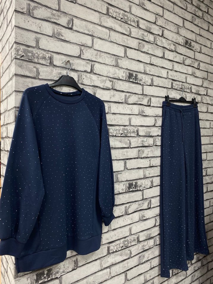 Mavi Payetli Kadın alt üst Takımı - Görsel 2