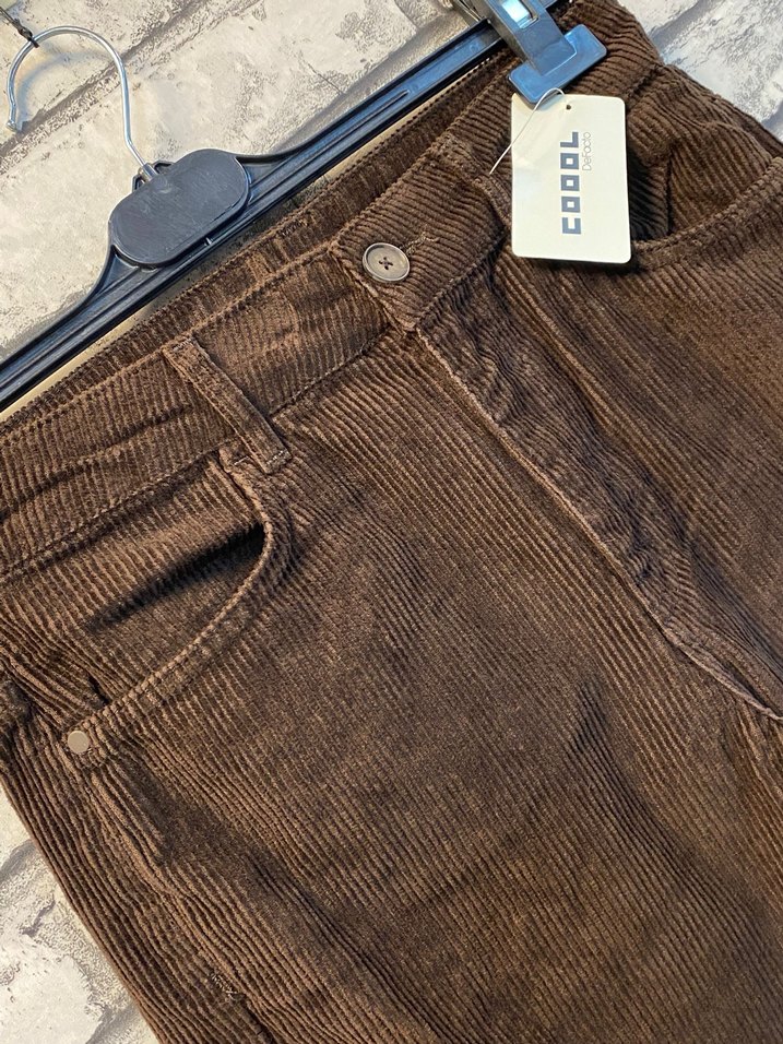 Kahverengi Süet Bol Kesim Kadın Pantolon - Görsel 2