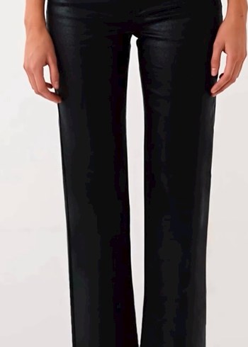 Siyah Deri Midi Kadın Pantolon - Görsel 3