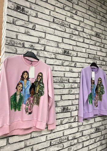 Fermuarlı Pembe Kadın Sweatshirt - Görsel 2