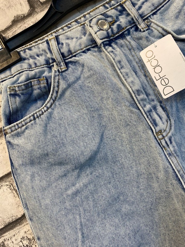 Bağlamalı Bol Kesim Midi Kot Pantolon - Görsel 2