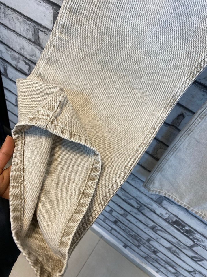 Bej Renkli Salaş Kadın Midi Kot Pantolon - Görsel 3