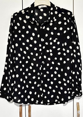 Mango puantiyeli gömlek - Görsel 4