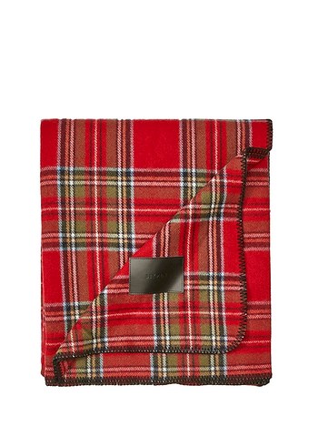 Parlak Kırmızı Ekose Desenli Battaniye - Görsel 3