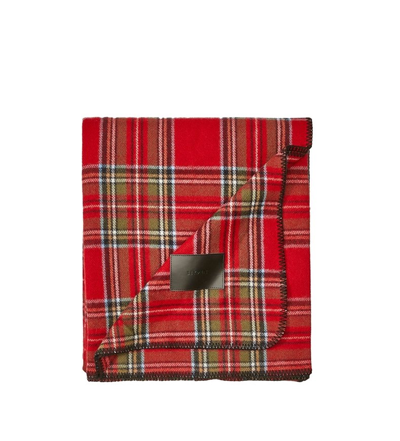 Parlak Kırmızı Ekose Desenli Battaniye - Görsel 3