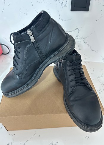 Siyah Bağcıklı Erkek Ofis Botları - Görsel 2