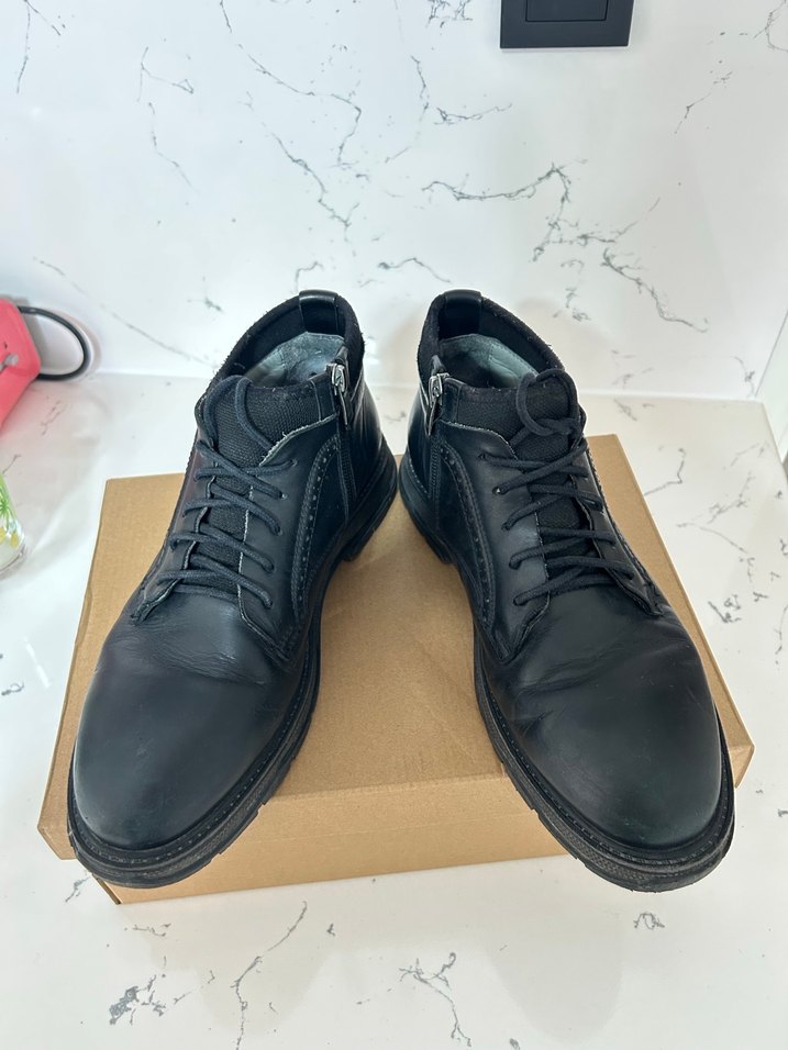 Siyah Bağcıklı Erkek Ofis Botları - Görsel 3