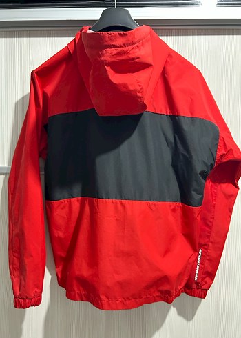 Kırmızı Siyah Fermuarlı Erkek Yağmurluk - Görsel 7
