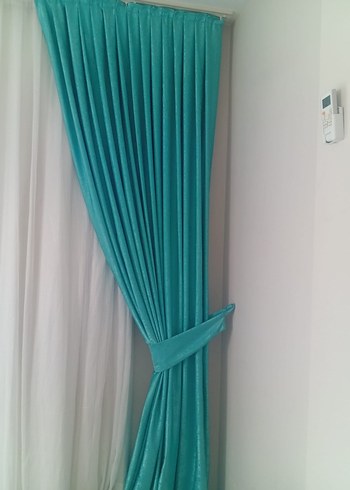 Modern Klasik Turkuaz Fon Perde - Görsel 3