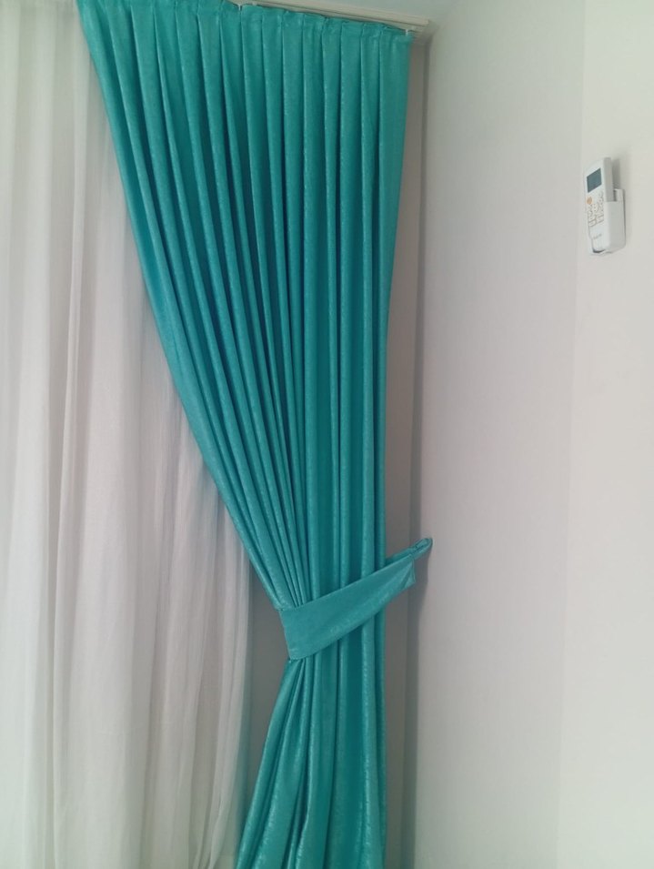 Modern Klasik Turkuaz Fon Perde - Görsel 3