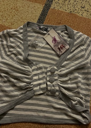 Düğmeli Gri Kız Bolero - Görsel 2