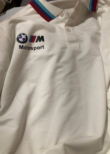 BMW Motosport Baskılı Beyaz Erkek Sweatshirt beyaz ve siyah - Görsel 7