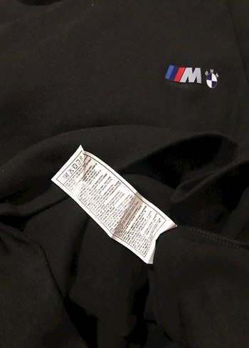 BMW Motosport Baskılı Beyaz Erkek Sweatshirt beyaz ve siyah - Görsel 4