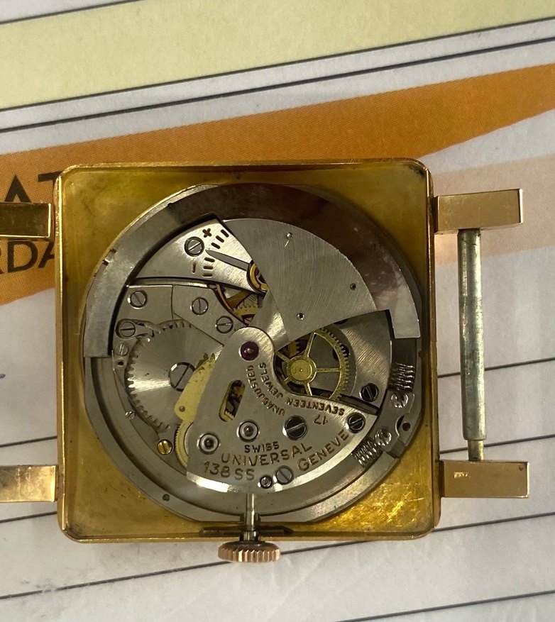 Universal Altın Otomatik Erkek Saat Kadranı - Görsel 2