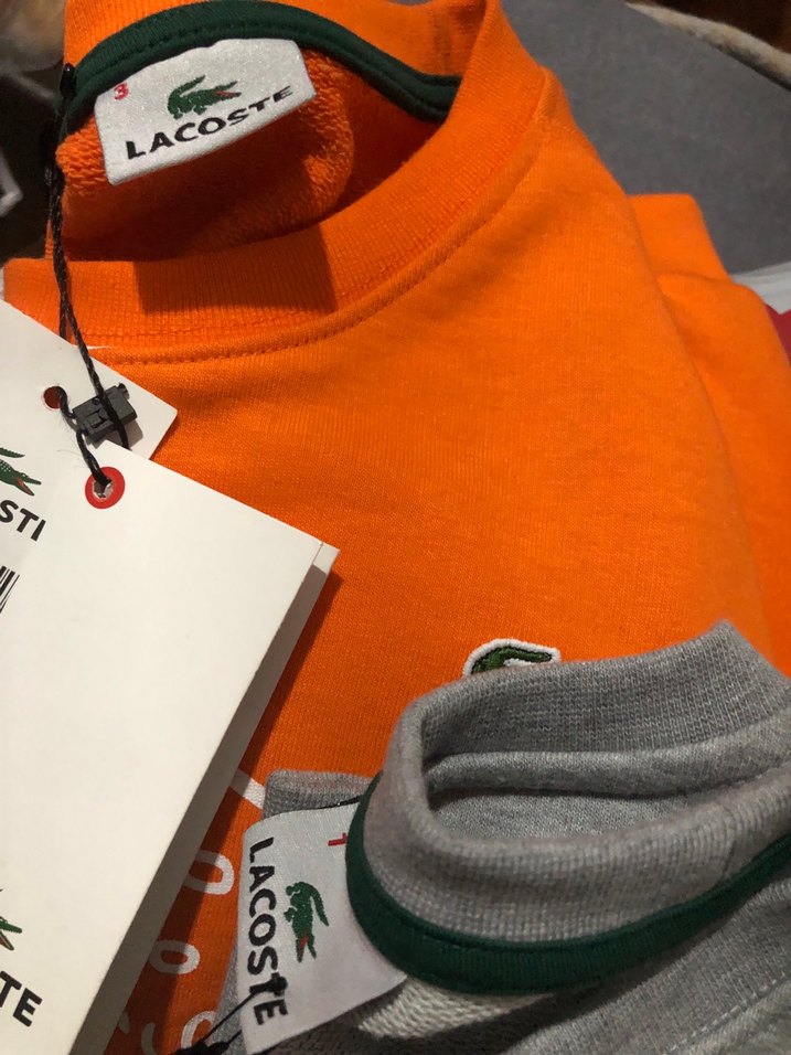 Lacoste Erkek Gri Baskılı Sweatshirt gri ve kavuniçi - Görsel 4