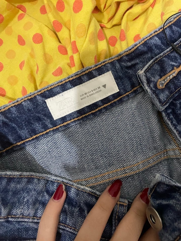 Zara yırtık baggy jean - Görsel 2