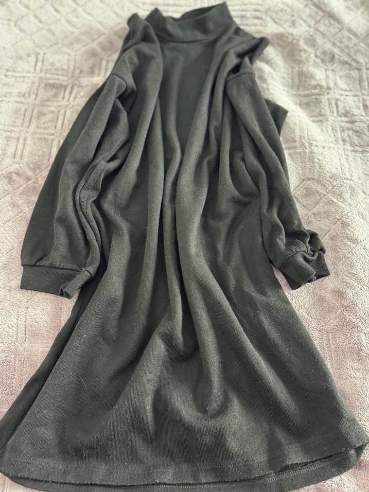 Siyah Yüksek Yakalı Kadın Sweatshirt - Görsel 4