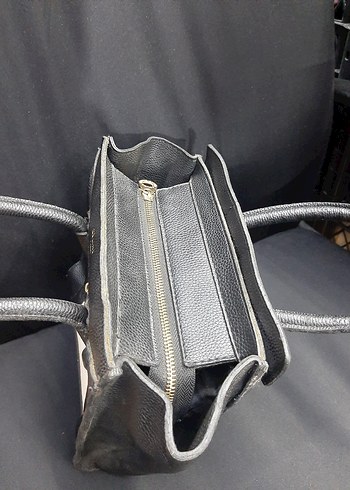 Siyah Beyaz Celine Deri Kadın Çanta - Görsel 4