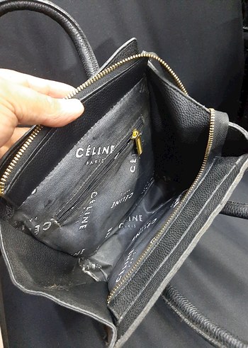 Siyah Beyaz Celine Deri Kadın Çanta - Görsel 5