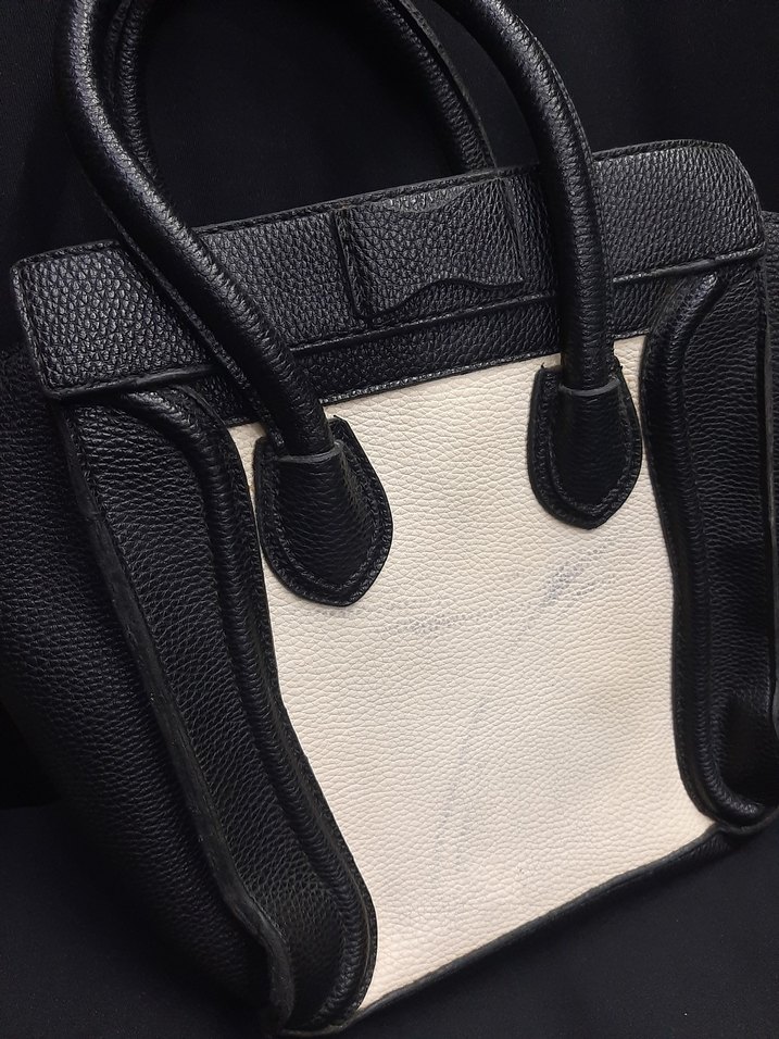 Siyah Beyaz Celine Deri Kadın Çanta - Görsel 2