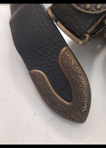 Kadın Siyah Deri Biker Kemer - Görsel 5