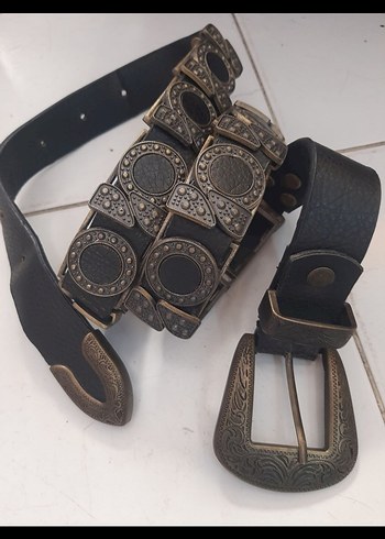 Kadın Siyah Deri Biker Kemer - Görsel 4