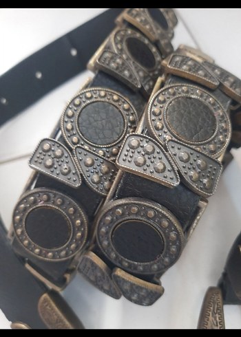 Kadın Siyah Deri Biker Kemer - Görsel 3