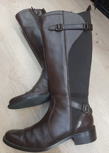 Kahverengi Deri Tokalı Dizüstü Bot - Görsel 3