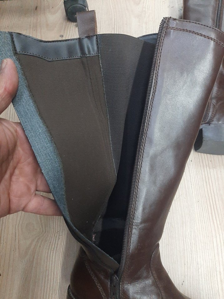 Kahverengi Deri Tokalı Dizüstü Bot - Görsel 5