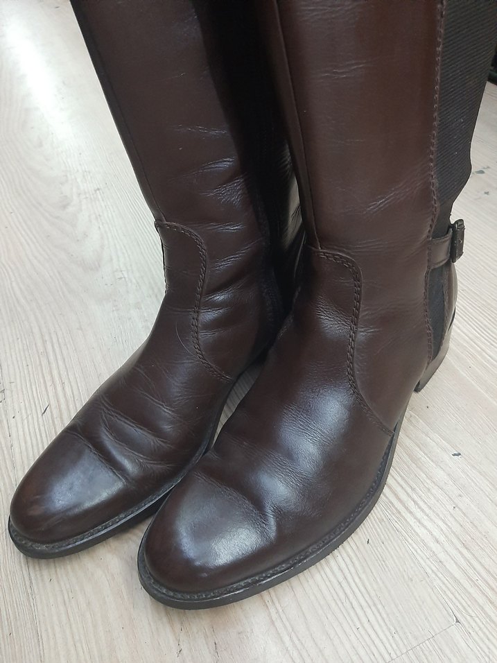 Kahverengi Deri Tokalı Dizüstü Bot - Görsel 2