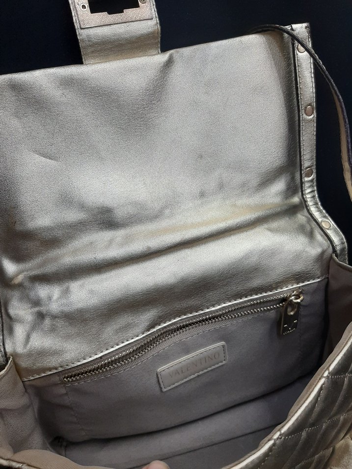 Altın Renkli Deri Kadın Çanta - Görsel 5