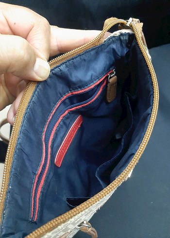 Bej Desenli Fermuarlı Kadın Çanta - Görsel 5