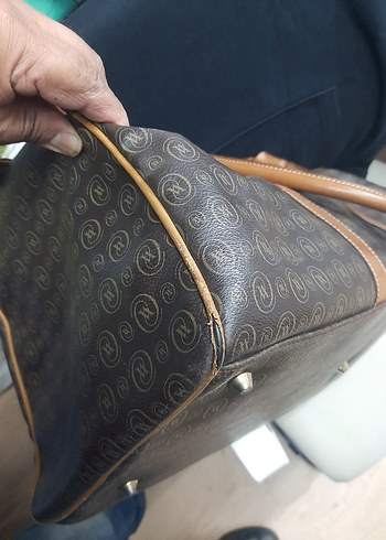 Kahverengi Deri Yılan Desenli Kadın Çantası - Görsel 7