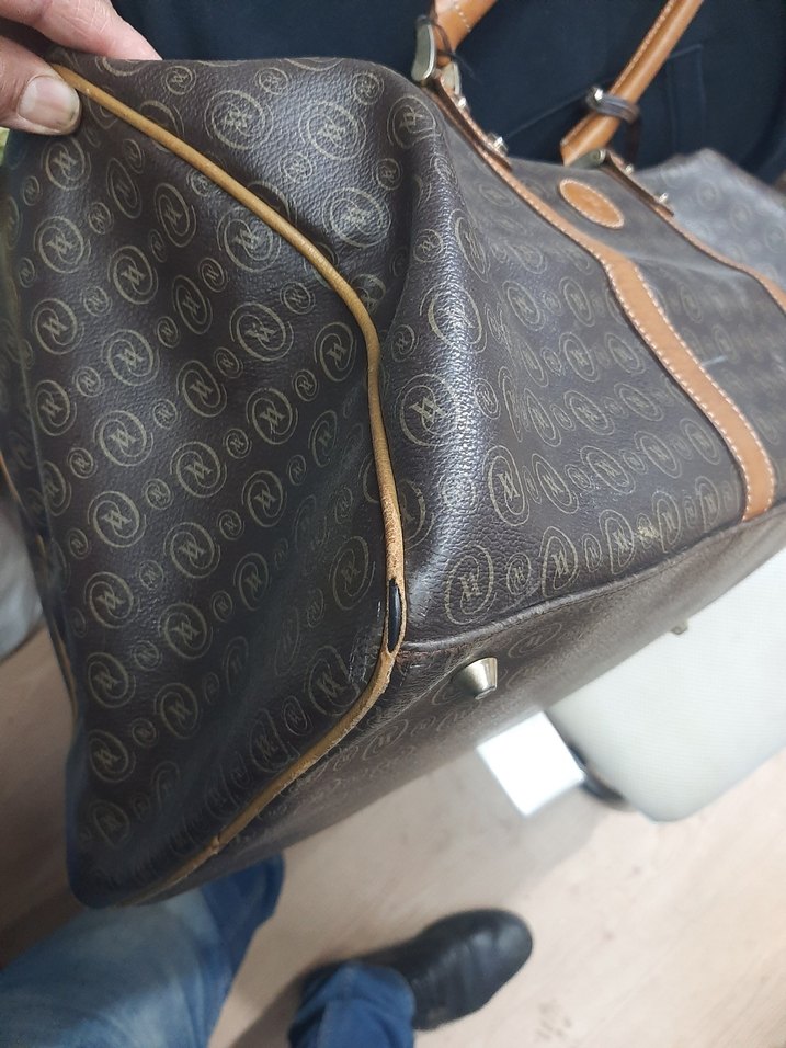 Kahverengi Deri Yılan Desenli Kadın Çantası - Görsel 5