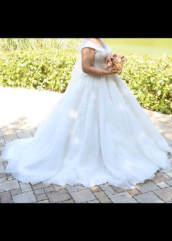 Klasik Beyaz Straplez taş işlemeli Prenses Gelinlik (44/46) - Görsel 3