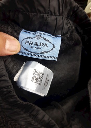 prada Kadın Siyah Peluş Rahat Paça Pantolon - Görsel 5