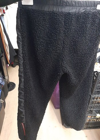 prada Kadın Siyah Peluş Rahat Paça Pantolon - Görsel 7