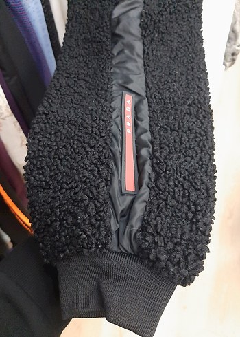 prada Kadın Siyah Peluş Rahat Paça Pantolon - Görsel 11