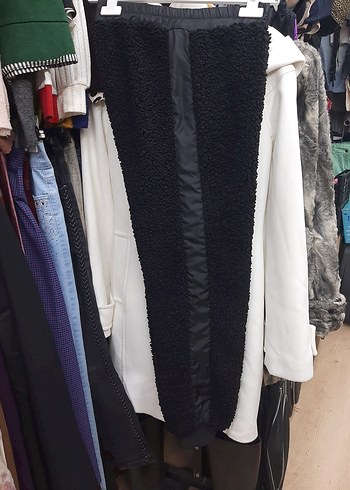 prada Kadın Siyah Peluş Rahat Paça Pantolon - Görsel 8