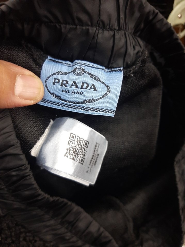 prada Kadın Siyah Peluş Rahat Paça Pantolon - Görsel 5
