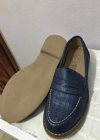 Parlak Mavi Erkek Denim Loafer Ayakkabı - Görsel 2