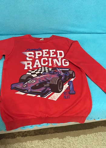 Kırmızı Baskılı Erkek Sweatshirt - Görsel 2