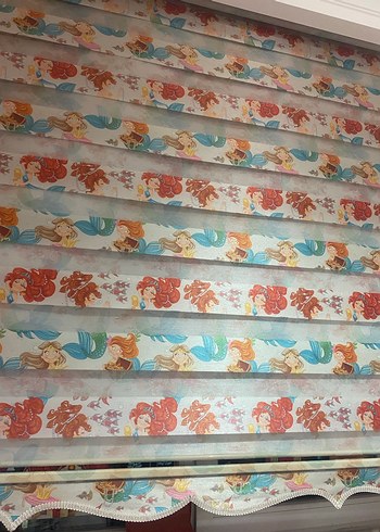 Deniz kızı Desenli Çok Renkli Stor Perde - Görsel 2