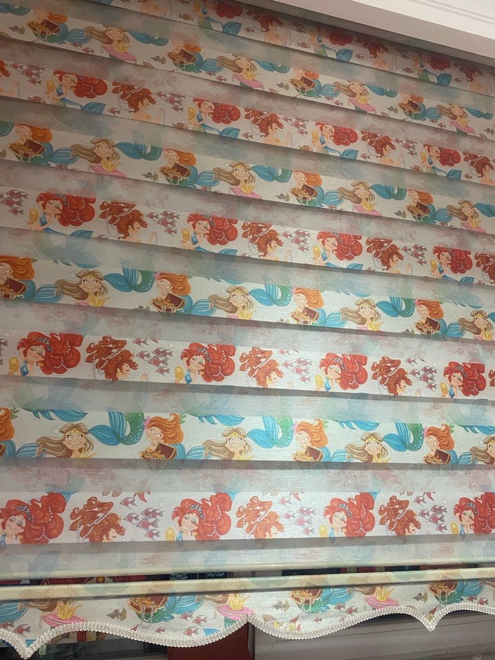 Deniz kızı Desenli Çok Renkli Stor Perde - Görsel 2