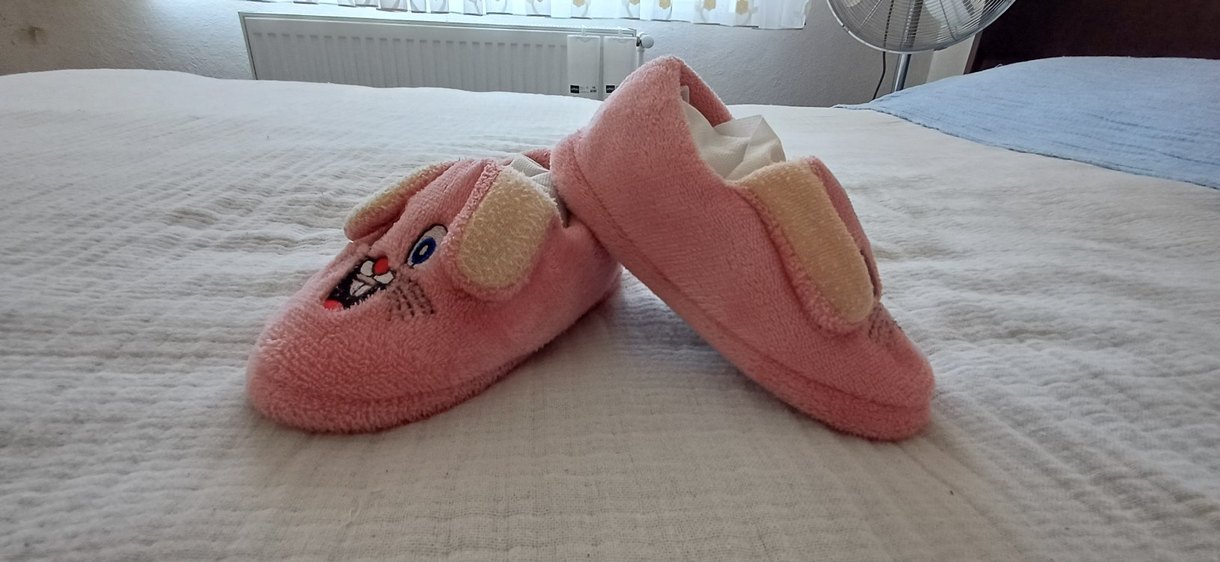 Kız Çocuk Pembe Nakışlı Sıcak Ev Terliği - Görsel 2