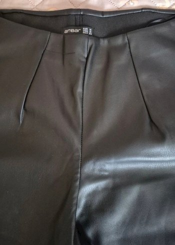 Deri Siyah Midi Kadın Pantolon - Görsel 2