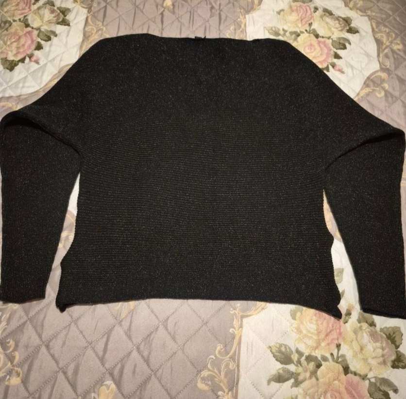 Siyah Kadın Örgü Salaş Kazak - Görsel 3