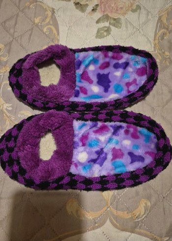 Renkli Bağlama Desenli Kız Çocuk ve gençler için Ev Terliği - Görsel 3